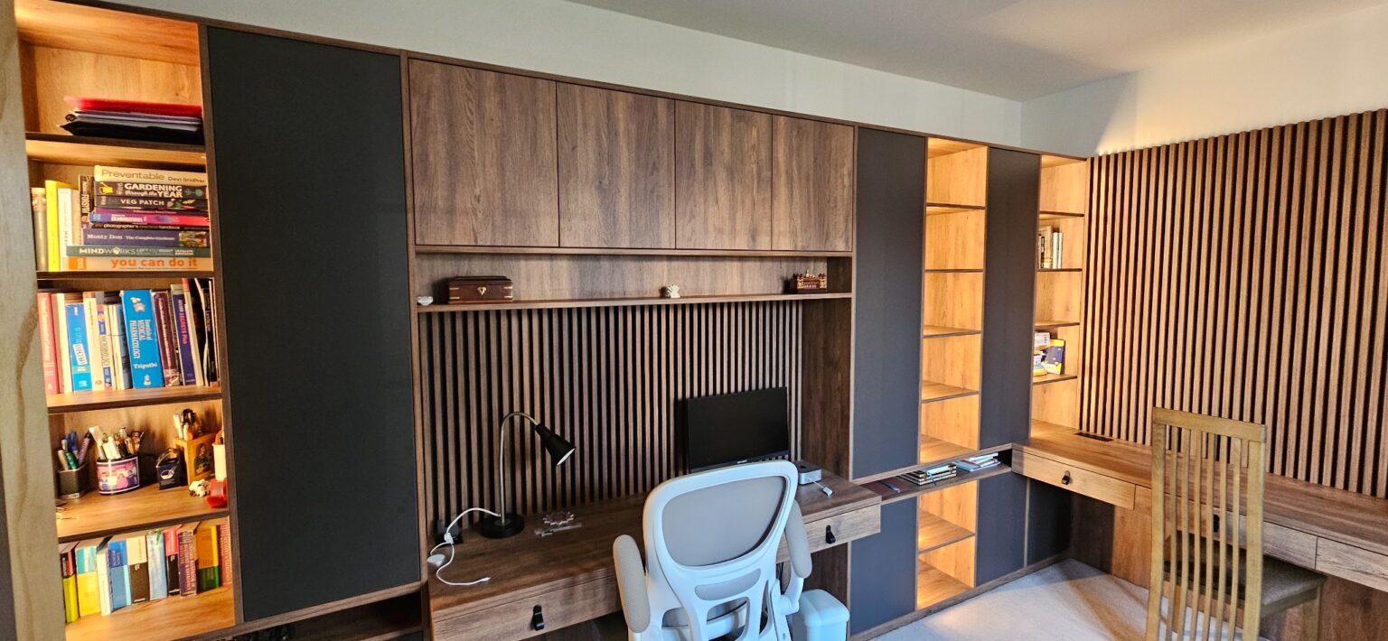 Bespoke Home Office in Grandhome, Aberdeen 12 Second workstation forming a separate work zone within the same fitted unit
